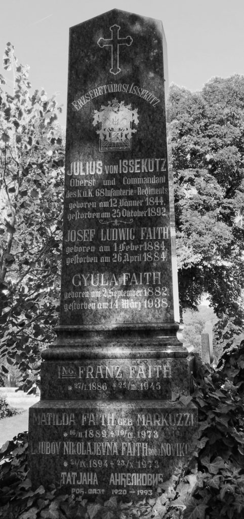 Der Grabstein von Julius Issekutz in Neusatz/Novi Sad