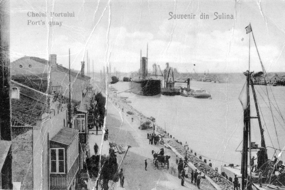 Postkarte »Souvenir din Sulina«, gelaufen 26. März 1914 (Privatsammlung).
