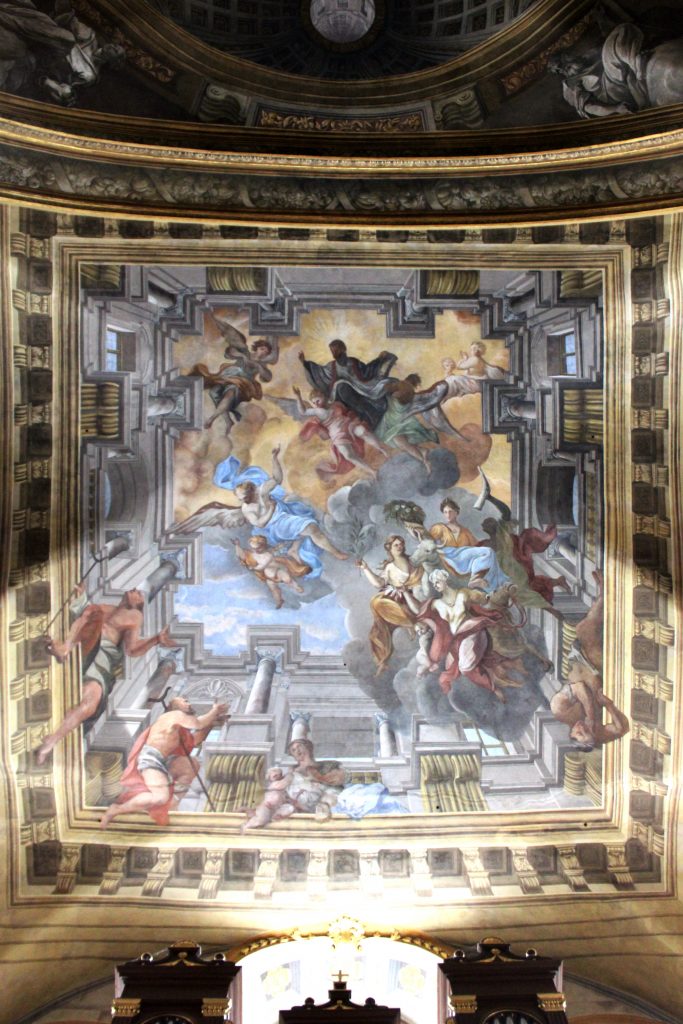 Piaristenkirche, Deckenfresko von Christoph Tausch, 1712 (Vier Jahreszeiten).